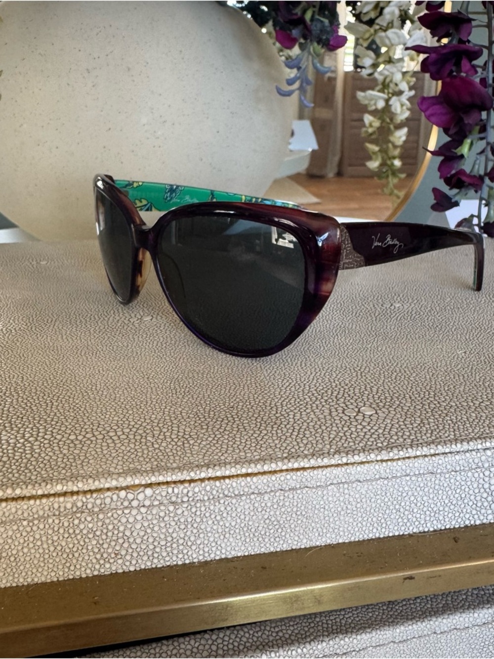 Vera Bradley Purple Tortoiseshell Cat Eye Sunglasses Y2K Vintage Frame Only